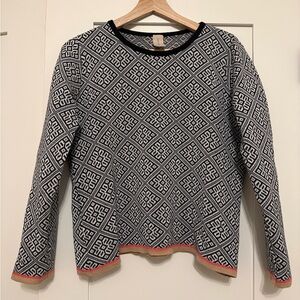 Skovhuus Geometric Patterned Black and White Sweater - Size M